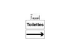Exacompta - Pictogramme adhésif "toilettes avec flèche" - 100 x 100 mm