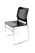 Chaise Luge MALIZIA - pieds luge - noir