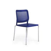 Chaise Luge MALIZIA - 4 pieds chromés - bleu