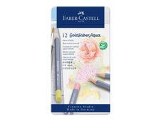 Faber-Castell Goldfaber Aqua - 12 Crayons de couleur aquarellables - couleurs pastels assorties