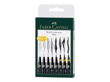 Faber-Castell Pitt Artist - Pack de 8 feutres à l'encre de Chine - noir