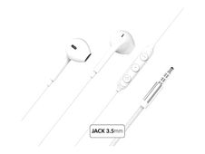 Force Play - Kit main libre - écouteurs filaire avec micro et prise Jack 3.5Mm- blanc