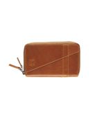 Portefeuille double fermeture éclair Forence - cognac - label M