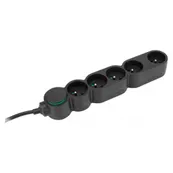zenitech - Multiprise 5 prises avec interrupteur - noir - 1,5m