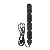 zenitech - Multiprise 8 prises avec interrupteur - noir - 1,5 m