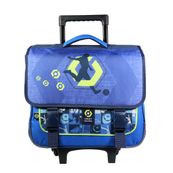 Cartable à roulettes Ligue 1 - 38 cm - 2 compartiments - bleu - Bagtrotter