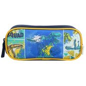 Trousse rectangulaire Phileas DInosaure - 2 compartiments - bleu - Bagtrotter