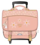 Cartable à roulettes KIP Daisy 38 cm - 2 compartiments - rose poudré - Kid'Abord