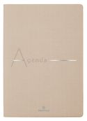 Agenda Bora 16 mois - 1 semaine sur 2 pages - 15,5 x 21,5 cm - beige texture - Oberthur