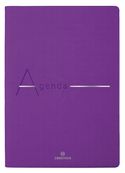 Agenda Bora 16 mois - 1 semaine sur 2 pages - 15,5 x 21,5 cm - violet texture - Oberthur