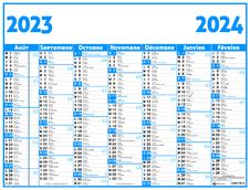 Calendrier Classique - 7 mois par face - 32 x 42 cm - Oberthur