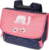 Cartable Chaton - 38 cm - 2 compartiments - corail et marine - Oberthur