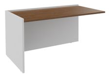 Banque d'accueil Module de départ bas OLA - L82,5 x H75,5 x P82,5 cm - structure blanc perle, plateau noyer