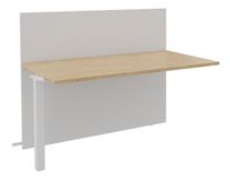 Banque d'accueil Module suivant haut OLA - L120 x H112 x P82,5 cm - structure blanc perle, plateau chêne clair