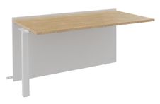 Banque d'accueil Module suivant bas OLA - L80 x H75,5 x P82,5 cm - structure blanc perle, plateau chêne clair