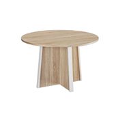 Table de réunion ronde MAMBO - Chêne Sonoma/blanc