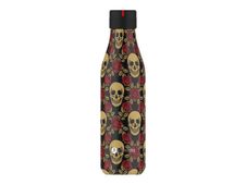 Les Artistes Paris - Gourde Bouteille isotherme 500 ml - rose et tête de mort - acier inoxydable