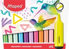 Maped Fluo'peps Classic - Pack de 12 surligneurs - couleurs assorties fluo et pastel