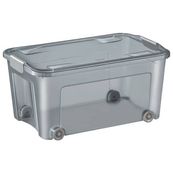 CEP Strata - Boîte de rangement 43L - gris fumé transparent