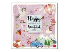 Legami - Calendrier mensuel 2024 - 18 x 18 cm - vivre heureux 