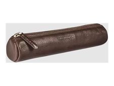 Maverick brown - Trousse taille S - rond - cuir de vachette pleine fleur tanné végétal - brun