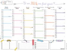 Bullet Calendrier - 6 mois par face - 40,5 x 55 cm - Oberthur