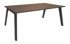 Bureau STEELY Manager - L180 x P100 x H72,5 cm - plateau imitation noyer - pieds carbone