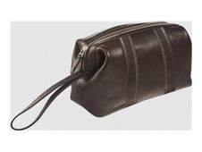 Maverick brown - Trousse  de toilette taille S - oval - cuir de vachette pleine fleur tanné végétal - brun