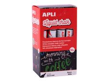 Apli - 12 Marqueurs craie liquide effaçable - blanc