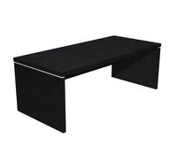 Bureau Manager FLORA - L180 x P90 cm - pieds panneaux - plateau imitation frêne noir