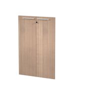 Jeu de 2 portes pleines - pour bibliothèque 3 étagères FLORA - L80 x H115,4 cm - imitation merisier arabis