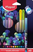 Maped Deepsea Paradise - 12 Feutres Premium - pointe 2,5mm - pochette carton