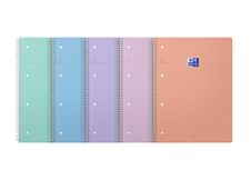 Oxford Smart - Cahier à spirale A4 (23 x 29.7) - 160 pages - petits carreaux (5x5 mm) - 4 trous - Optik P - disponible dans différentes couleurs pastel