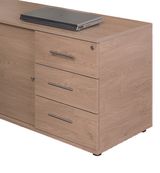 Option 2 tiroirs plats pour console Steely - imitation chêne clair