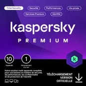 Kapersky premium - Code d'activation envoyé par email valable pour 10 appareils pendant 1 an