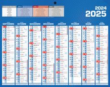 Calendrier bancaire 8 mois par face - 21 x 26,5 cm - bleu - Bouchut