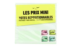 Les Prix Mini - Bloc Cube notes repositionnables - 400 feuilles - 76 x 76 mm - couleurs pastels assorties