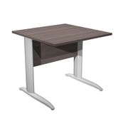 Bureau droit Trend - L80 - Pieds métals - plateau imitation frêne Toscane - pied alu