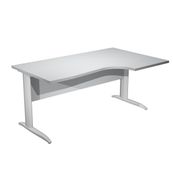 Bureau compact Trend - L160 cm - retour à droite - Pieds métals - plateau gris - (pied de renfort obligatoire à rajouter - non inclus)