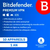 Bitdefender premium - Code d'activation envoyé par email valable pour 10 appareils pendant 1 an