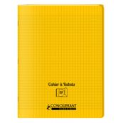 Conquérant Classique - Cahier polypro à rabat 24 x 32 cm - 48 pages - grands carreaux (Seyes) - jaune