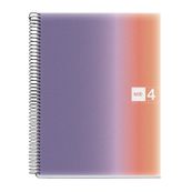Notebook Aurora, A4, quadrillage 5x5 mm, 120 feuilles de 4 couleurs, Miquelrius, Provence.