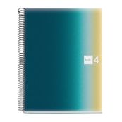 Notebook Aurora, A4, quadrillage 5x5 mm, 120 feuilles de 4 couleurs, Miquelrius, Iceland.
