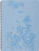 Agenda à spirale Primrose - 1 semaine sur 2 pages - 22 x 28 cm - corail - Oberthur