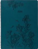 Agenda à spirale Primrose - 1 semaine sur 2 pages - 22 x 28 cm - vert canard - Oberthur