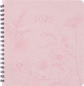 Agenda à spirale Primrose - 1 semaine sur 2 pages - 16,5 x 16,5 cm - rose - Oberthur