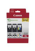 Canon PG-560XL /CL-561XL - Pack de 3 - noir x2, couleur (cyan, magenta, jaune) - cartouche d'encre originale