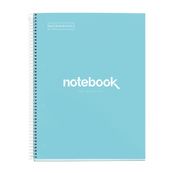 Notebook Emotions, couverture rigide,  A4, lignes horizontales 7 mm, 80 feuilles de 1 couleur, Miquelrius, Bleu ciel.