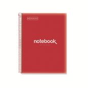 Notebook Emotions, couverture souple, A4 séyès, 80 feuilles de 1 couleur, Miquelrius, Rouge.