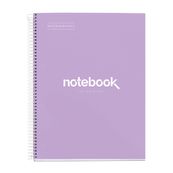 Notebook Emotions, couverture rigide, A4 lignes horizontales 7 mm, 120 feuilles de 5 couleurs, Miquelrius, Lavande.